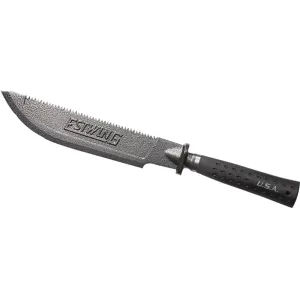 Estwing Sawback Machete 10.75" Spine Serrated 1055 Black Blade Nylon/Vinyl Handle Black