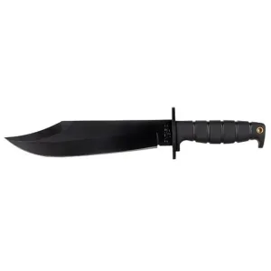 Ontario SP10 Marine Raider Bowie Fixed Blade Knife 9.75" Drop Point 1095 Black Carbon Steel Kraton Handle Black