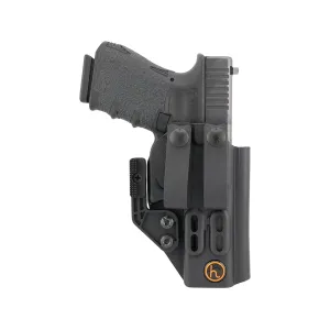Henry Holsters Flint Full Sweat Guard with Soft Loops IWB Holster Right Hand Glock 17, 22, 31, 47 Boltaron Black