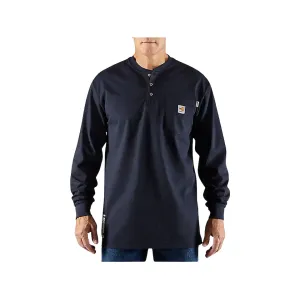 Carhartt Men's FR Force Loose Fit Midweight Long Sleeve Henley Shirt Dark Navy 2XL