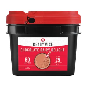 ReadyWise Whey Chocolate Milk Bucket Freeze Dried Food 60 Serving
