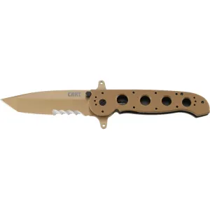 CRKT M16-14DSFG Pocket Knife 3.95" Partially Serrated Tanto Point 1.4116 Titanium Nitride Blade G-10 Handle Desert Tan