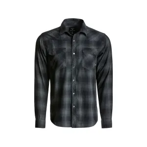 Kings Camo Men's Western Snap Long Sleeve Shirt Charcoal Plaid 2XL