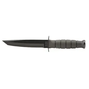KA-BAR Short Fixed Blade Knife 5.25" Tanto Point 1095 Cro-Van Black Powder Coat Blade Kraton Handle Black
