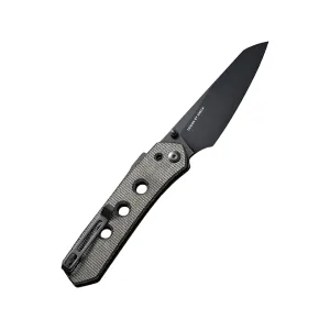 CIVIVI Vision FG Pocket Knife 3.54" Reverse Tanto Nitro-V Black Blade Canvas Micarta Handle Black