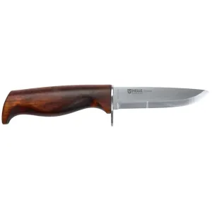 Helle Speider Fixed Blade Knife 3.5" Drop Point Sandvik 12C27 Satin Blade Birch Handle Brown