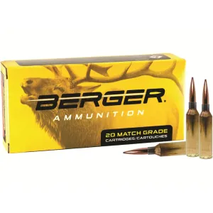 Berger Match Grade 6.5 PRC Ammo 156 Grain Elite Hunter Jacketed Hollow Point Box of 20
