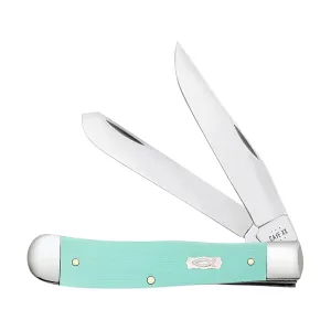 Case Trapper Pocket Knife 3.27" Clip/Spey Tru-Sharp Stainless Blade G-10 Handle Sea Foam
