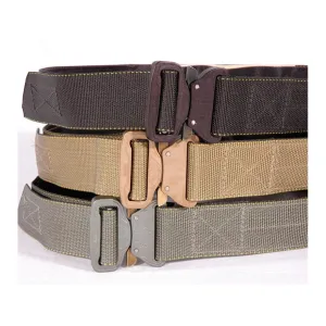 CrossTac D-Belt II Tactical Belt 1-3/4" Steel Cobra Buckle Nylon Black 40" to 42"
