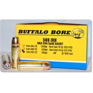 Buffalo Bore 500 JRH (500 S&W Short) Ammo 350 Grain Jacketed Hollow Point Box of 20
