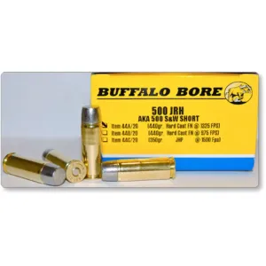 Buffalo Bore 500 JRH (500 S&W Short) Ammo 440 Grain Flat Nose Box of 20