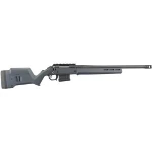 Ruger American Hunter Bolt Action Rifle 308 Winchester 20" Matte Black Threaded Barrel Black Frame Gray Field Stock