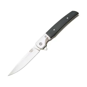 Bear & Son G21 Folding Knife 3.375" Drop Point D2 Satin Blade G-10 Handle Black