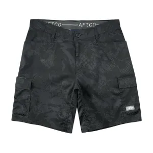 AFTCO Men's Deckhand Fishing Shorts Black Storm Camo 38" Waist 9" Inseam