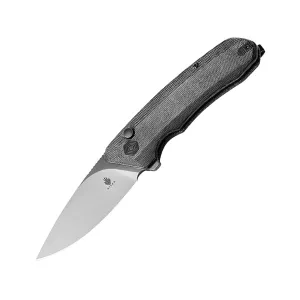 Kizer Invictus Pocket Knife 3.41" Drop Point 154CM Satin Blade Micarta Handle Black