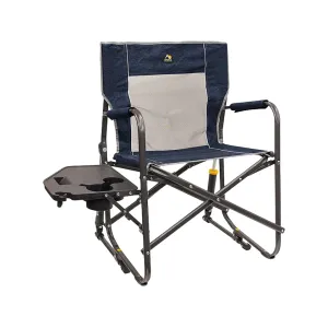 GCI Outdoor Freestyle Rocker Folding Chair with Side Table Heathered Indigo