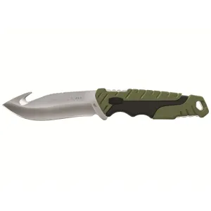 Buck Knives 657 Pursuit Large Fixed Blade Knife 4.5" Drop Point with Gut Hook 420HC Satin Blade Nylon Handle Black/Green