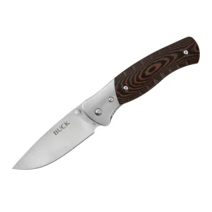 Buck Knives 836 Selkirk Pocket Knife 3.9" Drop Point 420HC Satin Blade Micarta Handle Black/Brown