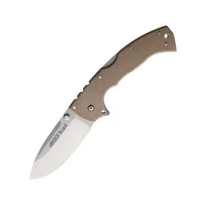 Cold Steel 4-Max Scout Pocket Knife 4" Drop Point AUS-10 Stonewashed Blade Griv-Ex Handle Desert Tan