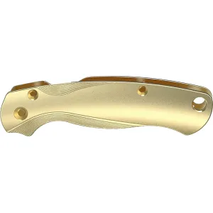 Flytanium Lotus Knife Scales for Spyderco Para Military 2 Brass Stonewashed