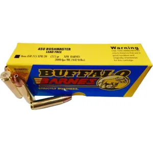 Buffalo Bore 450 Bushmaster Ammo 275 Grain Barnes XPB Solid Hollow Point Lead Free Box of 20