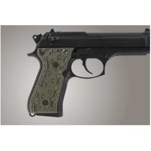 Hogue Extreme Series Grips for Beretta 92F, 92FS, 92SB, 96, M9 Checkered G10 Olive Drab