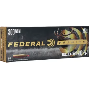 Federal Premium 300 Winchester Short Magnum (WSM) Ammo 200 Grain Hornady ELD-X Polymer Tip Box of 20