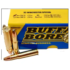 Buffalo Bore 32 Winchester Special Ammo 170 Grain Jacketed Flat Nose Box of 20