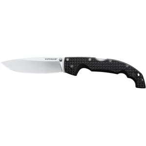 Cold Steel Voyager Pocket Knife 5.5" Drop Point AUS-10A Polished Blade Griv-Ex Handle Black