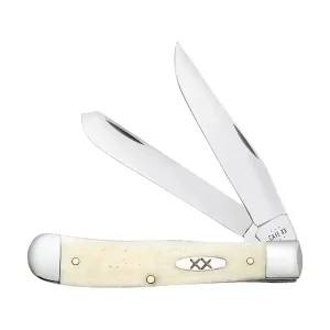 Case Trapper Pocket Knife 3.27" Clip/Spey Tru-Sharp Stainless Blade Bone Handle Natural