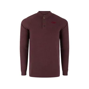 Drake Men's Weston Lakes Waffle Long Sleeve Henley Shirt Windsor Wine Heather Medium