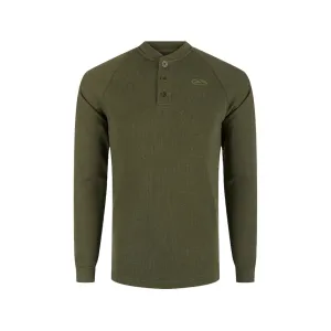 Drake Men's Weston Lakes Waffle Long Sleeve Henley Shirt Kalamata Heather 2XL