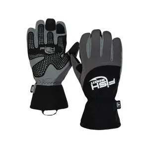 Fish Monkey Men's Stealth Sherpa Dry-Tec Waterproof Insulated Leather Fishing Gloves Gray XL