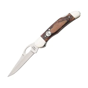 Bear & Son C2150L Folding Knife 2.875" Clip Point 1095 Satin Blade Wood Handle Walnut