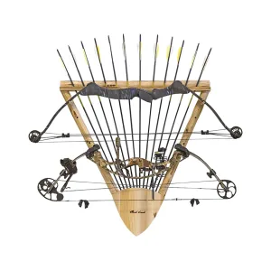 Rush Creek Creations Rustic Series 2 Bow, 12 Arrow Rack Solid Skip Peel Pine