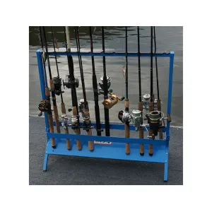 Viking Solutions Free Standing Fishing Rod Rack Blue