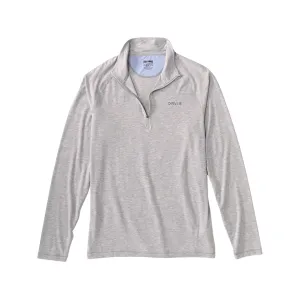 Orvis Men's Dricast Quarter Zip Shirt Light Gray Heather Medium