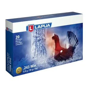 Lapua 243 Winchester Ammo 90 Grain Full Metal Jacket Box of 20