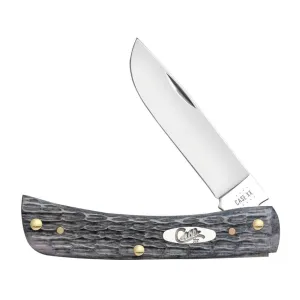 Case Sod Buster JR Pocket Knife 2.8" Skinner Carbon Steel Mirror Polished Blade Bone Handle Gray