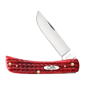 Case Sod Buster Jr Folding Knife 2.8" Skinner Tru-Sharp Mirror Polished Blade Jigged Bone Handle Red