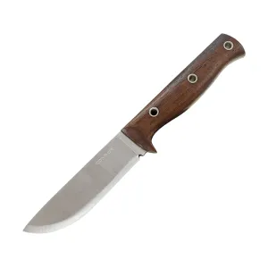 Condor Knives Swamp Romper Fixed Blade Knife 4.5" Drop Point 1075 Polished Blade Walnut Handle