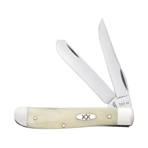 Case Mini Trapper Pocket Knife 2.75" Clip/Spey Tru-Sharp Stainless Blade Bone Handle Natural