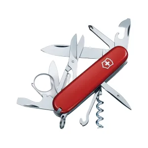 Victorinox Swiss Army Explorer Pocket Knife 2.75" Drop Point Stainless Steel Satin Blade ABS Polymer Handle Red