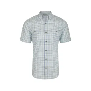 Drake Men's Frat BD Tattersall Short Sleeve Shirt Monument Gray Medium