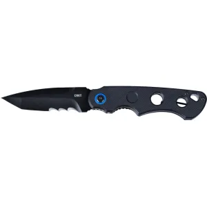 CRKT A.B.C.(All. Bases. Covered.) Folding Knife 3.39" Partially Serrated Tanto Point Sandvik 12C27 Black Oxide Blade G-10 Handle Black