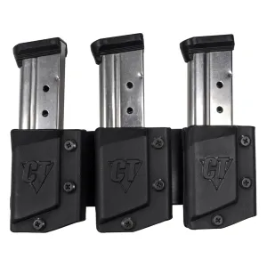 Comp-Tac Tri-Mag Pistol Magazine Pouch Right Hand CZ P-01, SP-01 Kydex Black