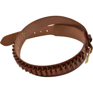 Triple K 100 Heavy Saddle Leather Pistol Cartridge Belt 22 Caliber Walnut Oil Medium 33"-37"