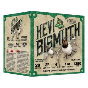 Hevi-Shot Hevi-Bismuth Waterfowl 28 Gauge Ammo 3" #4 Bismuth Shot 1 oz Box of 25