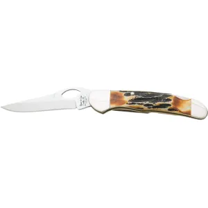 Bear & Son Cowhand Pocket Knife 2.875" Drop Point 440HC Satin Blade Stag Handle