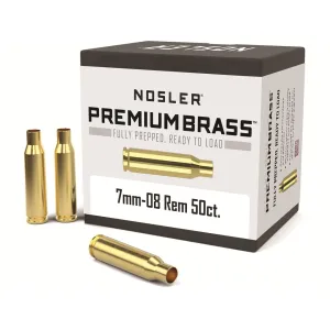 Nosler Premium 7mm-08 Remington Brass Box of 50